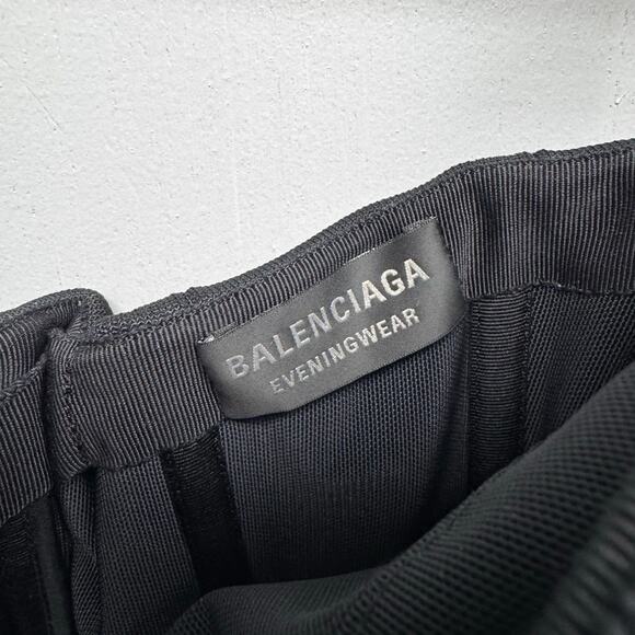 NWT Balenciaga Black Strapless Sweetheart Jersey Bustier Tube Top Womens 2 - Picture 8 of 10